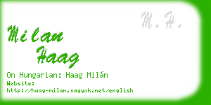 milan haag business card