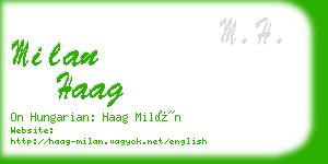 milan haag business card